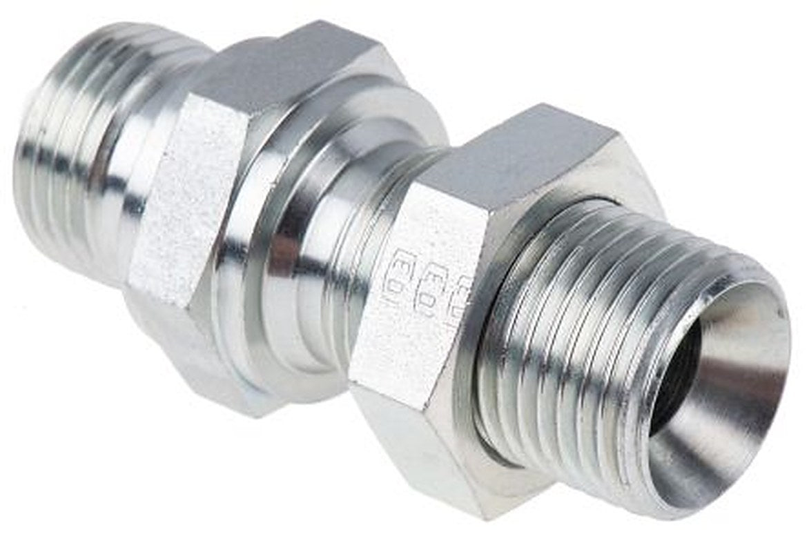 Parker 8WMK4WL4NMS Hydraulic Straight Threaded Adapter, 60 °, Steel