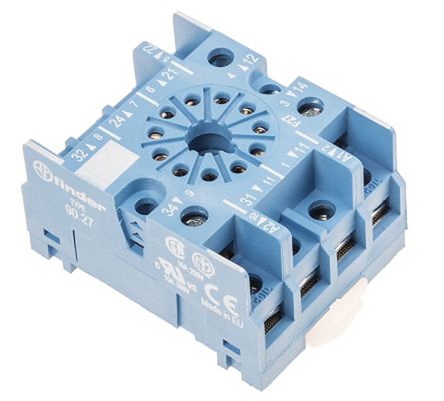 Finder 90 11 Way 250V ac DIN Rail Relay Socket