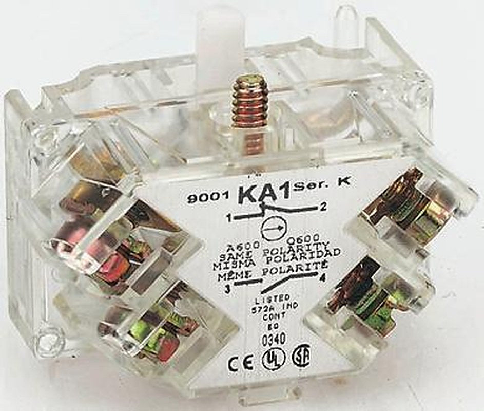 Schneider Electric Harmony 9001K Series Contact Block, 0V, 600 V, 1 NO