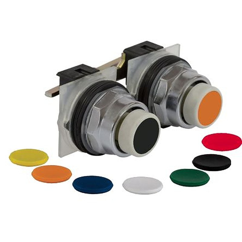 Schneider Electric 9001K Series Push Button Switch, Panel, 30 mm Cutout, 2 CO, IP66 600 V ac