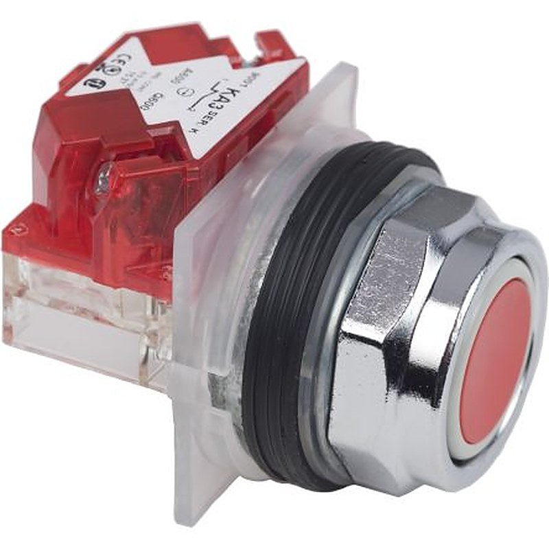 Schneider Electric 9001K Series Push Button Switch, Spring Return, Panel, 30 mm Cutout, 1 NC 600 V ac