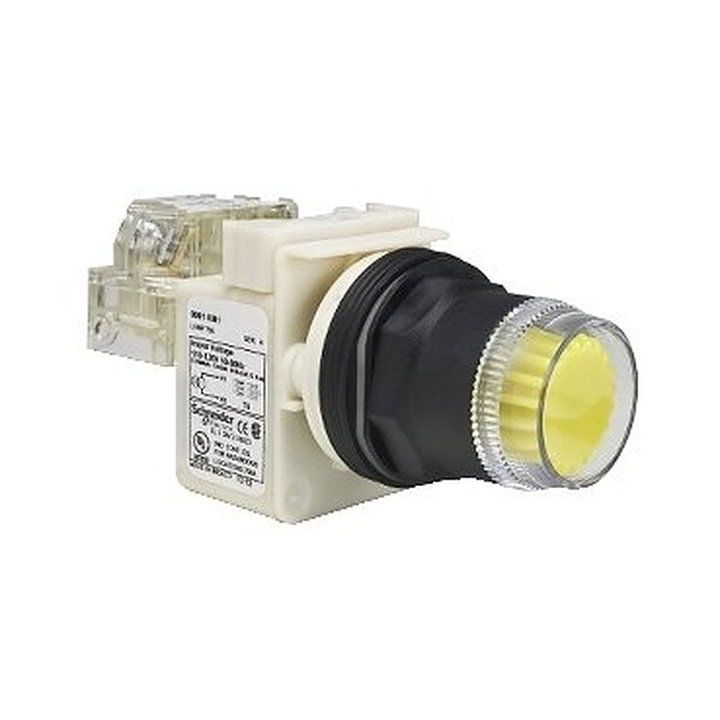 Illuminated push-button, Harmony 9001SK, plastic, plastic guard flush, yellow, 30mm, spring return, LED yellow, 24-28V, 1 NO (Illuminated push-button Harmony 9001SK) is a Schneider Electric product. Designed for reliable performance and long service life. Available across Iraq — contact us for pricing and delivery options.