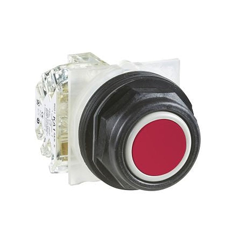 Schneider Electric 9001SK Series Push Button Switch, Spring Return, Panel, 30 mm Cutout, SPDT, Red LED, IP66 600 V ac