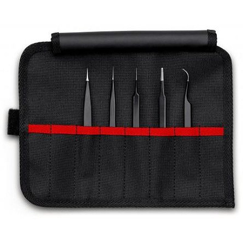 Knipex 120mm Stainless Steel ESD Safe Tweezer Set