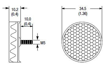 92-105 Reflector, corner cube, 35 mm diameter with M5 screw post