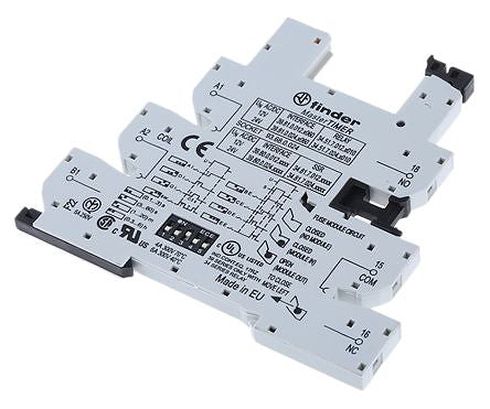 Finder 93 5 Way 24V dc DIN Rail Relay Socket