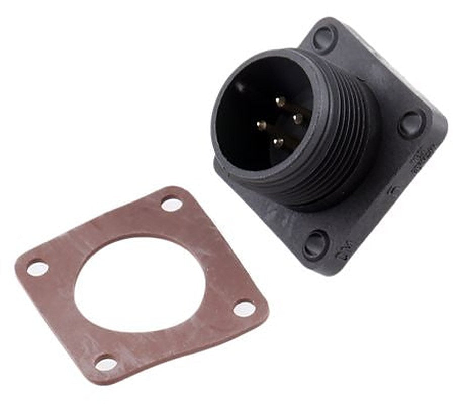 Hirschmann, Circular connector CM, Copper Straight 4 Way Panel Mount MIL Spec Circular Connector Female, Male