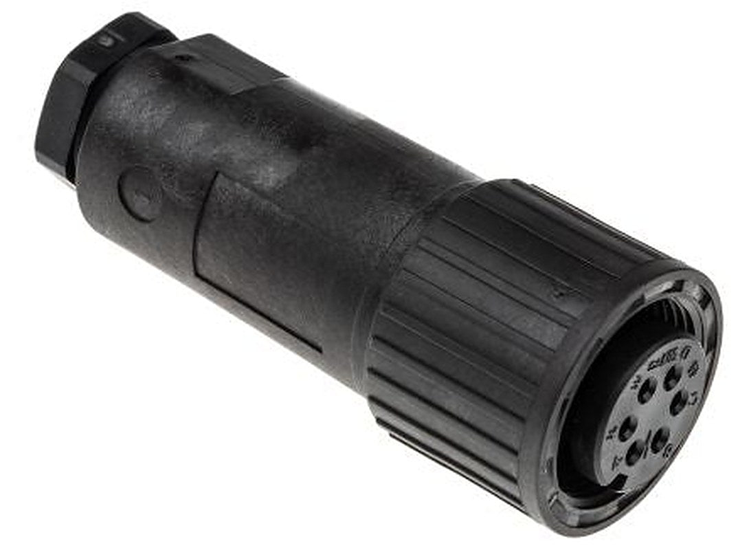Hirschmann, CM, Silver Straight 6 Way Cable MIL Spec Circular Connector Male Black, Female Contacts, Screw Coupling,