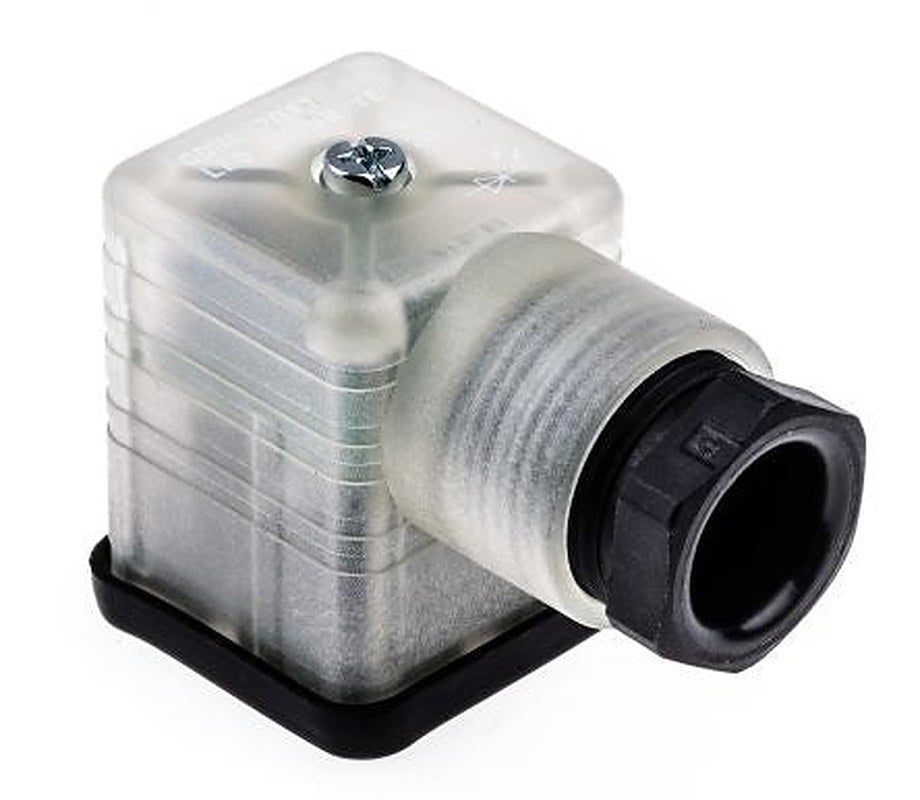 Hirschmann GDML 2+E DIN 43650 A Solenoid Valve Connector Female Indicator Light, 24V ac/dc Voltage