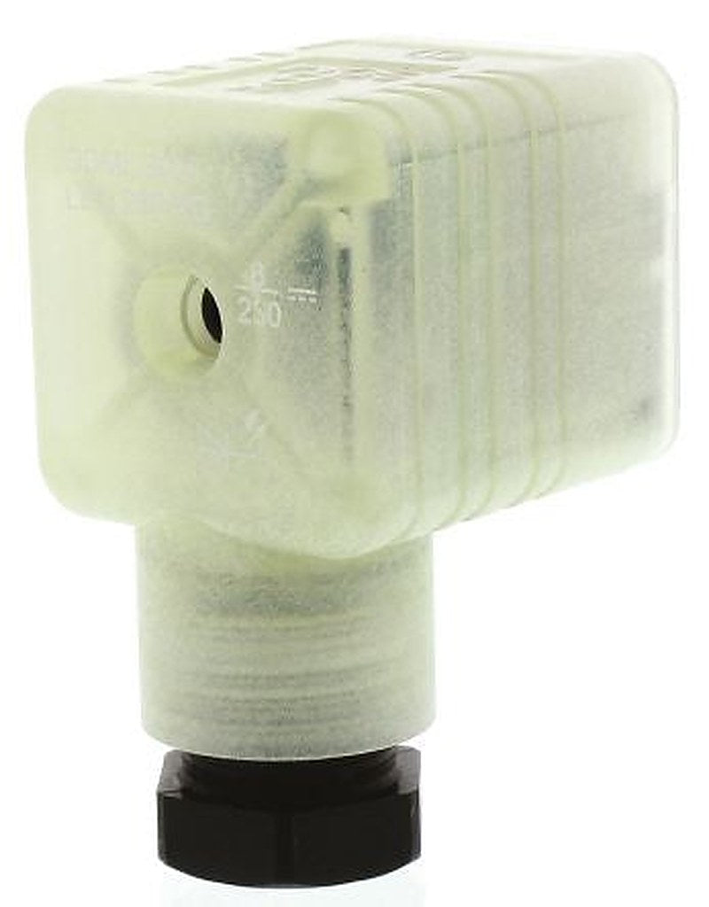 Hirschmann GDML 3+E DIN 43650 A Solenoid Valve Connector Indicator Light, 250V Voltage
