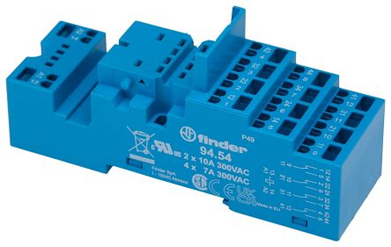 Finder 94 11 Way 250V ac DIN Rail Relay Socket
