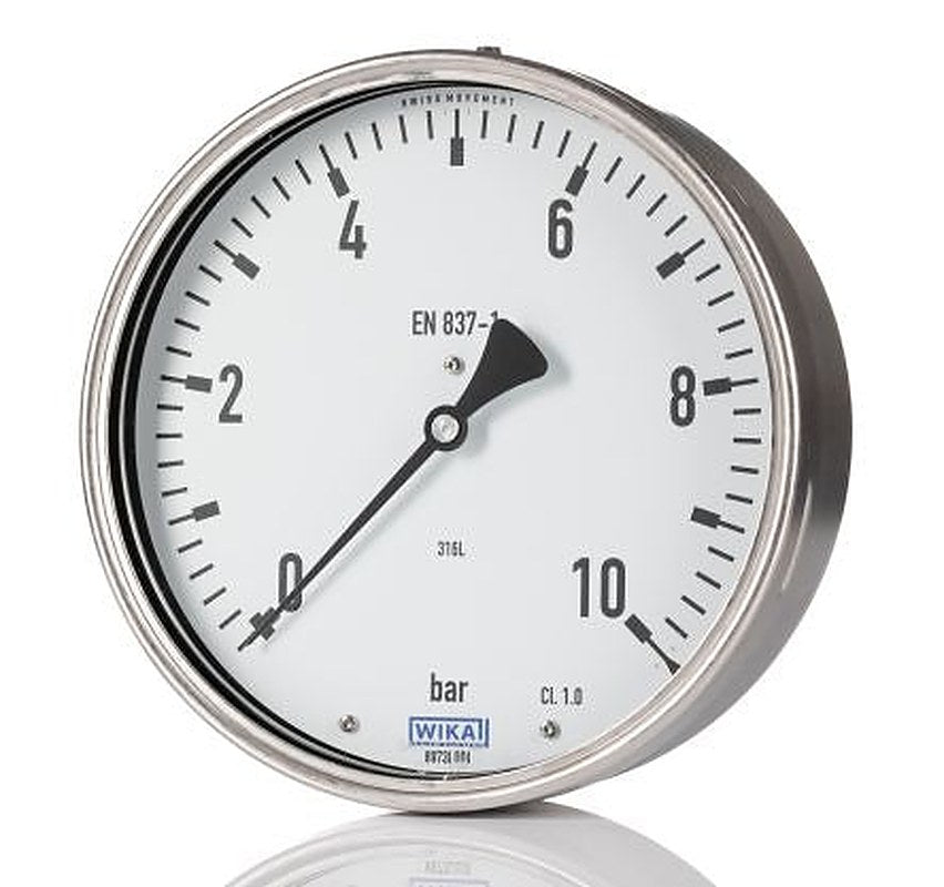 WIKA G 1/2 Threaded Pressure Gauge, 100 mm, 0 bar
