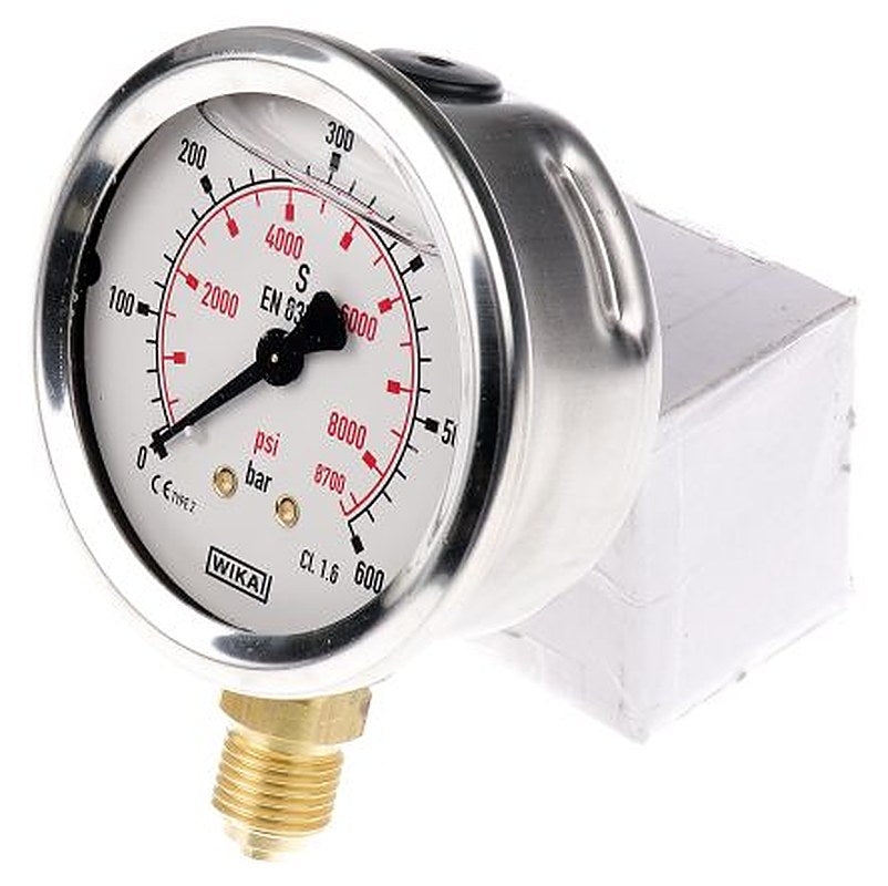 WIKA G 1/4 Pressure Gauge, 63 mm, 600 bar, UKAS