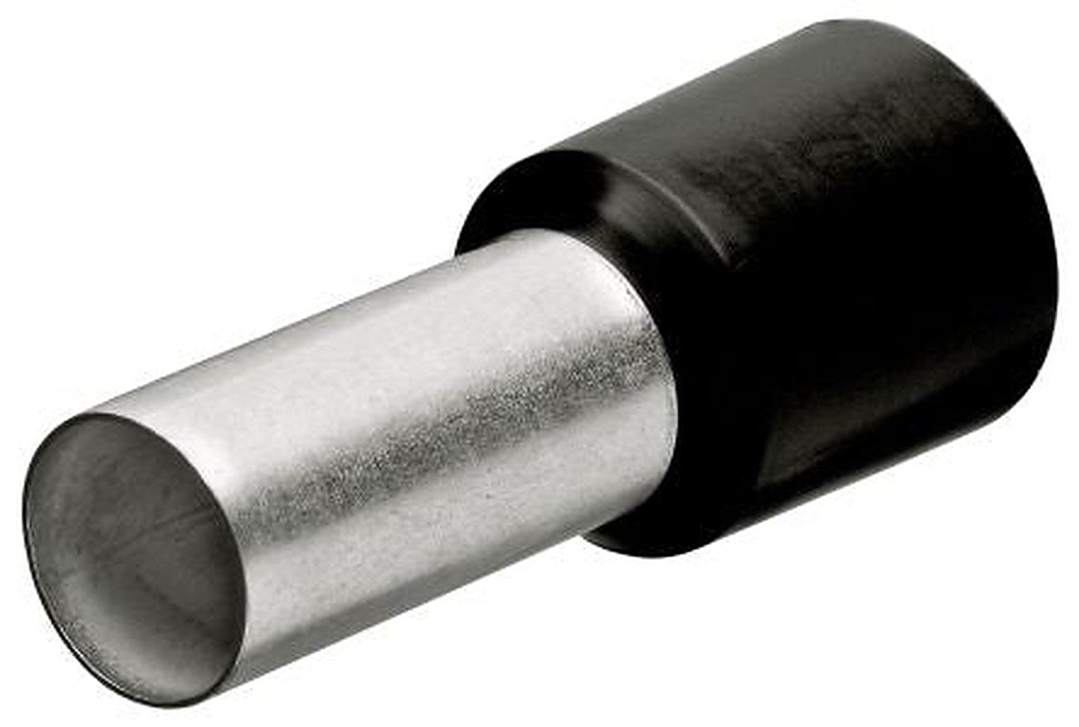 Knipex, 97 99 Insulated Ferrule, 8 mm Pin Length, 1.7 mm Pin Diameter, Black from 16 AWG to 16 AWG Wire Size