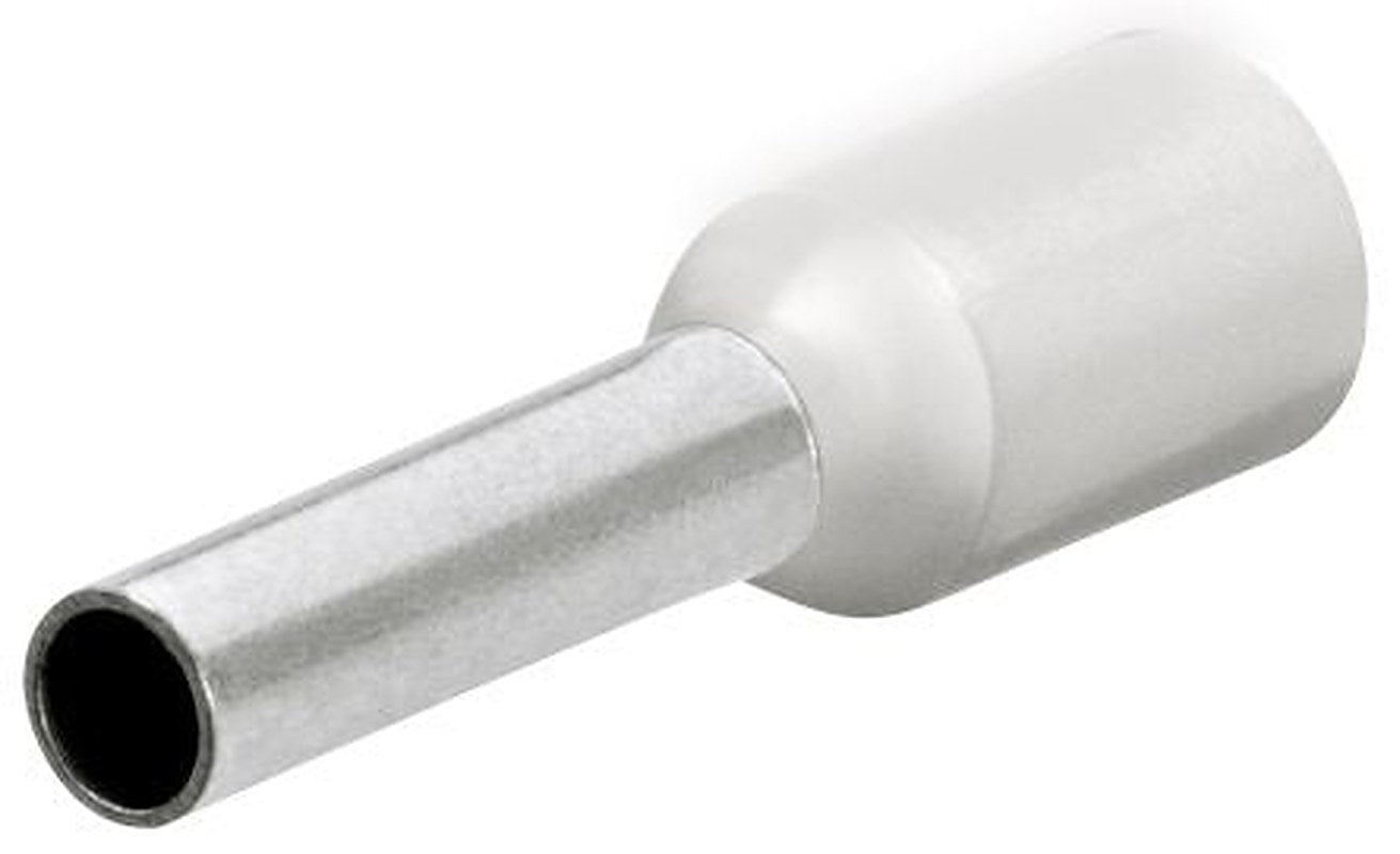 Knipex, 97 99 Insulated Ferrule, 10 mm Pin Length, 1 mm Pin Diameter, White from 20 AWG to 20 AWG Wire Size