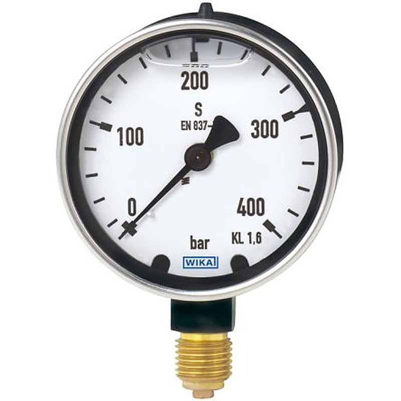 WIKA 1/4 in NPT 1/4 in NPT Pressure Gauge, 63 mm, 25 bar