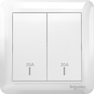 20A 250V 2 Gang 1 Way Double Pole Switch, White (20A 250V 2 Gang 1 Way Double Pole Switch White) is a Schneider Electric product. Designed for reliable performance and long service life. Available across Iraq — contact us for pricing and delivery options.
