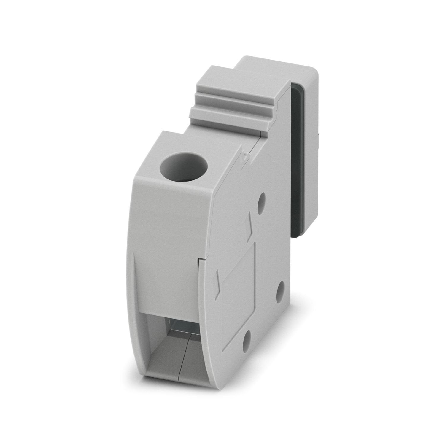 Panel feed-through terminal block, connection method: Screw connection with tension sleeve, Solder connection, number of positions: 1, load current: 57 A, cross section: 0.5 mm 2 - 16 mm 2 , connection direction of the conductor to plug-in direction: 0 °, width: 10.1 mm, color: gray