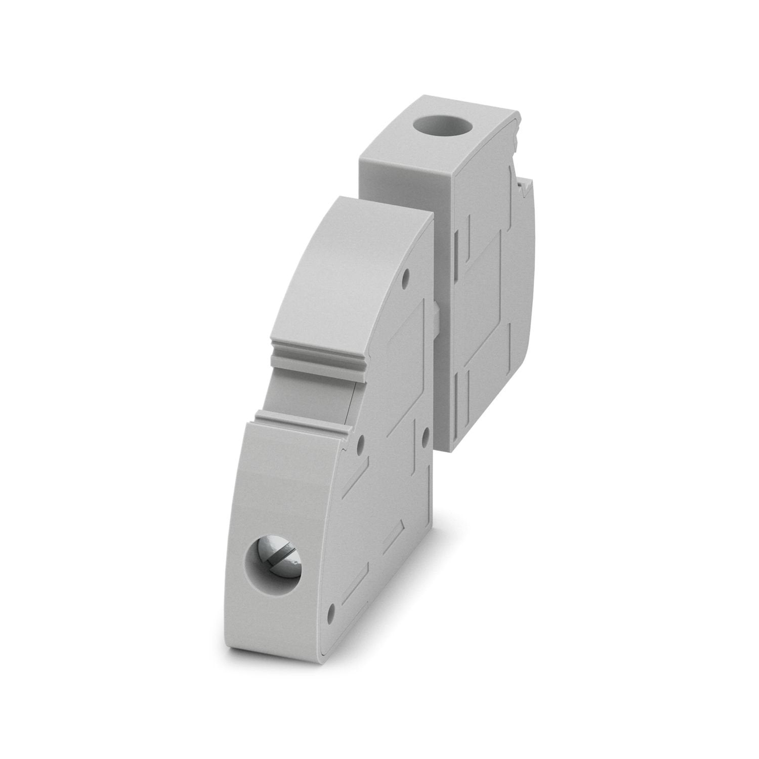 Panel feed-through terminal block, connection method: Screw connection with tension sleeve, Screw connection with tension sleeve, number of positions: 1, load current: 76 A, cross section: 6 mm 2 - 25 mm 2 , connection direction of the conductor to plug-in direction: -90 °, width: 12.1 mm, color: gray