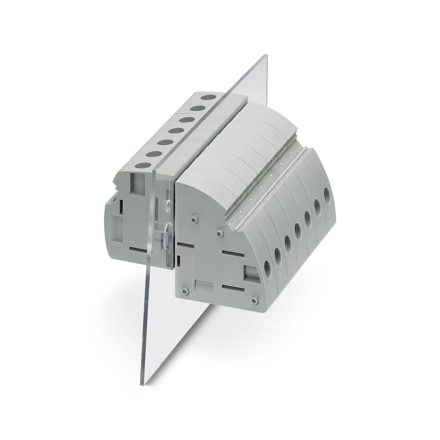 Panel feed-through terminal block, connection method: Screw connection with tension sleeve, Screw connection with tension sleeve, number of positions: 1, load current: 101 A, cross section: 6 mm 2 - 35 mm 2 , connection direction of the conductor to plug-in direction: -90 °, width: 15.1 mm, color: gray