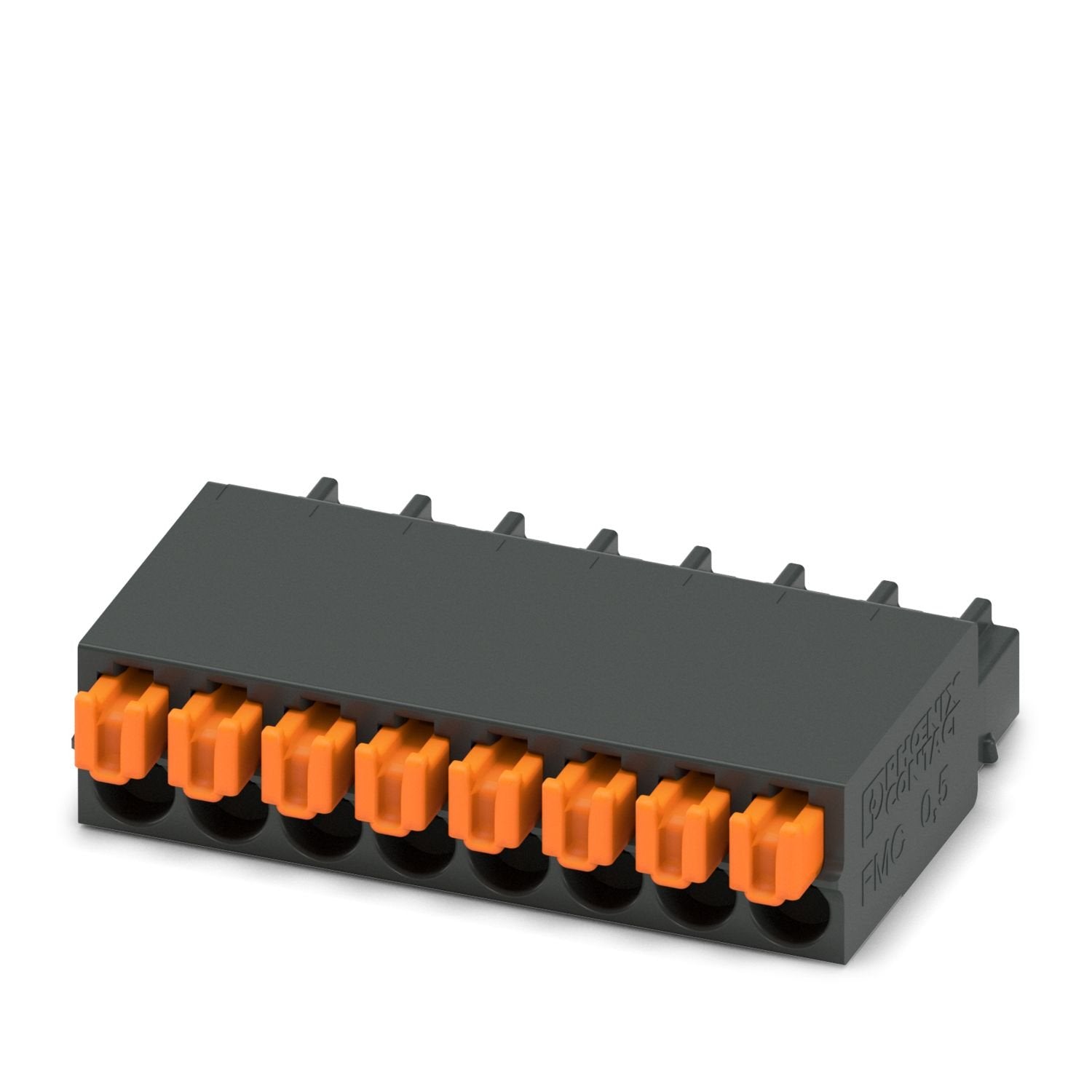 PCB connector, nominal cross section: 0.5 mm 2 , color: black, nominal current: 6 A, rated voltage (III/2): 160 V, contact surface: Au, contact connection type: Socket, number of potentials: 8, number of rows: 1, number of positions: 8, number of connections: 8, product range: FMC 0,5/..-ST, pitch: 2.54 mm, connection method: Push-in spring connection, conductor/PCB connection direction: 0 °, plug-in system: COMBICON FMC 0,5, locking: without, mounting method: without, type of packaging: packed in cardboard