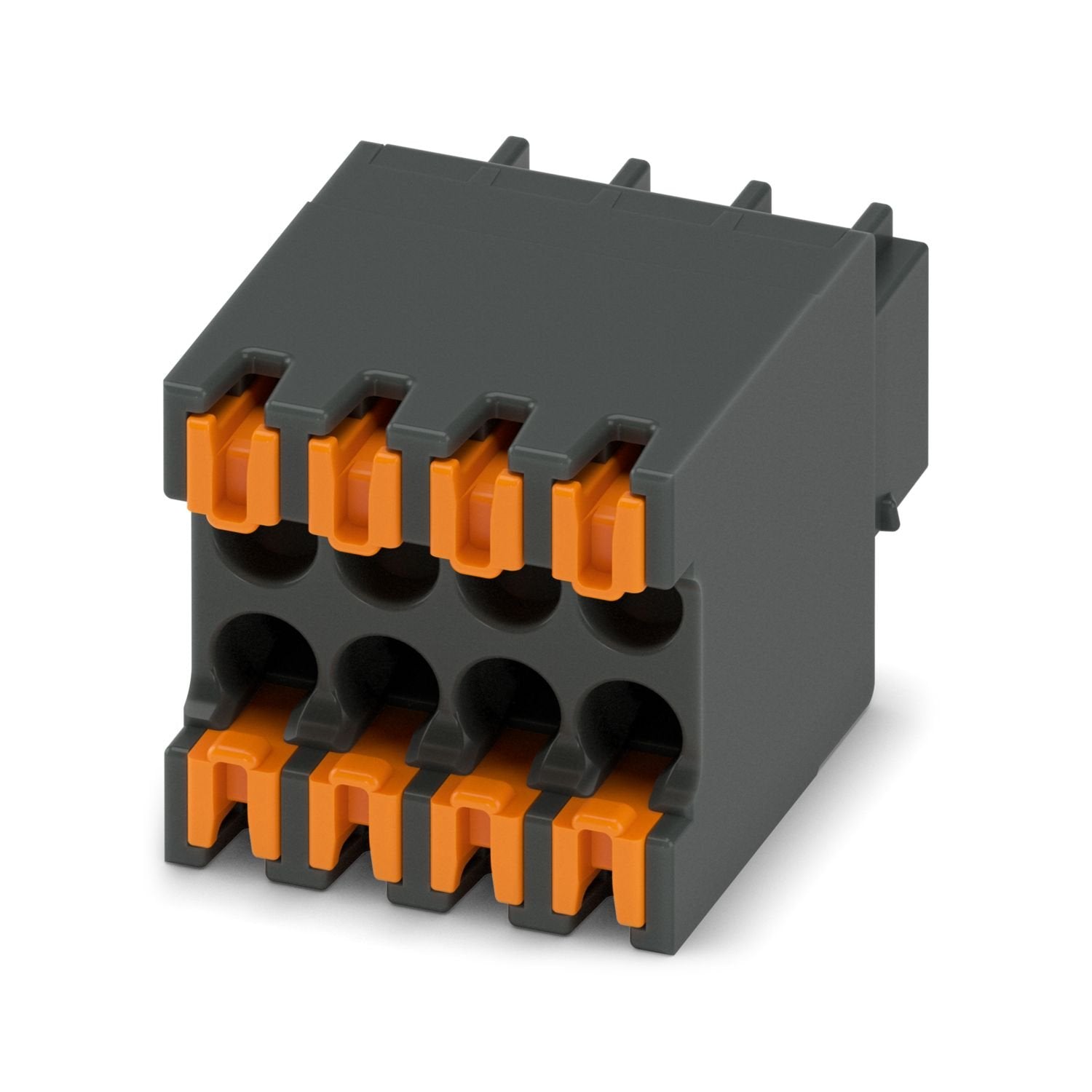 PCB connector, nominal cross section: 0.5 mm 2 , color: black, nominal current: 6 A, rated voltage (III/2): 160 V, contact surface: Au, contact connection type: Socket, number of potentials: 8, number of rows: 2, number of positions: 4, number of connections: 8, product range: DFMC 0,5/..-ST, pitch: 2.54 mm, connection method: Push-in spring connection, conductor/PCB connection direction: 0 °, plug-in system: COMBICON DFMC 0,5, locking: without, mounting method: without, type of packaging: packed in cardboa