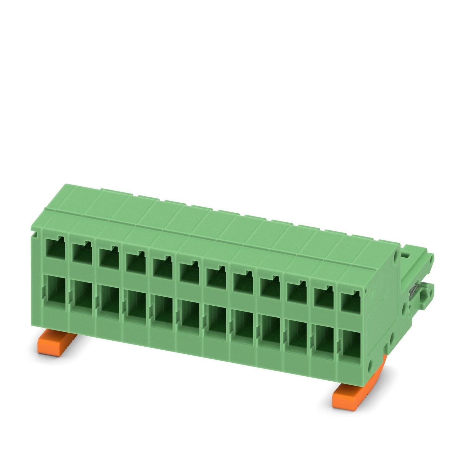 PCB direct plug, nominal cross section: 1 mm 2 , color: green, nominal current: 8 A, rated voltage (III/2): 200 V, contact surface: Sn, contact connection type: Socket, number of potentials: 12, number of rows: 1, number of positions: 12, number of connections: 12, product range: ZEC 1,0/..-ST, pitch: 3.5 mm, connection method: Spring-cage connection, mounting: Direct plug-in method, conductor/PCB connection direction: 0 °, plug-in system: ZEC, locking: Snap-in locking, mounting method: Latching flange, typ