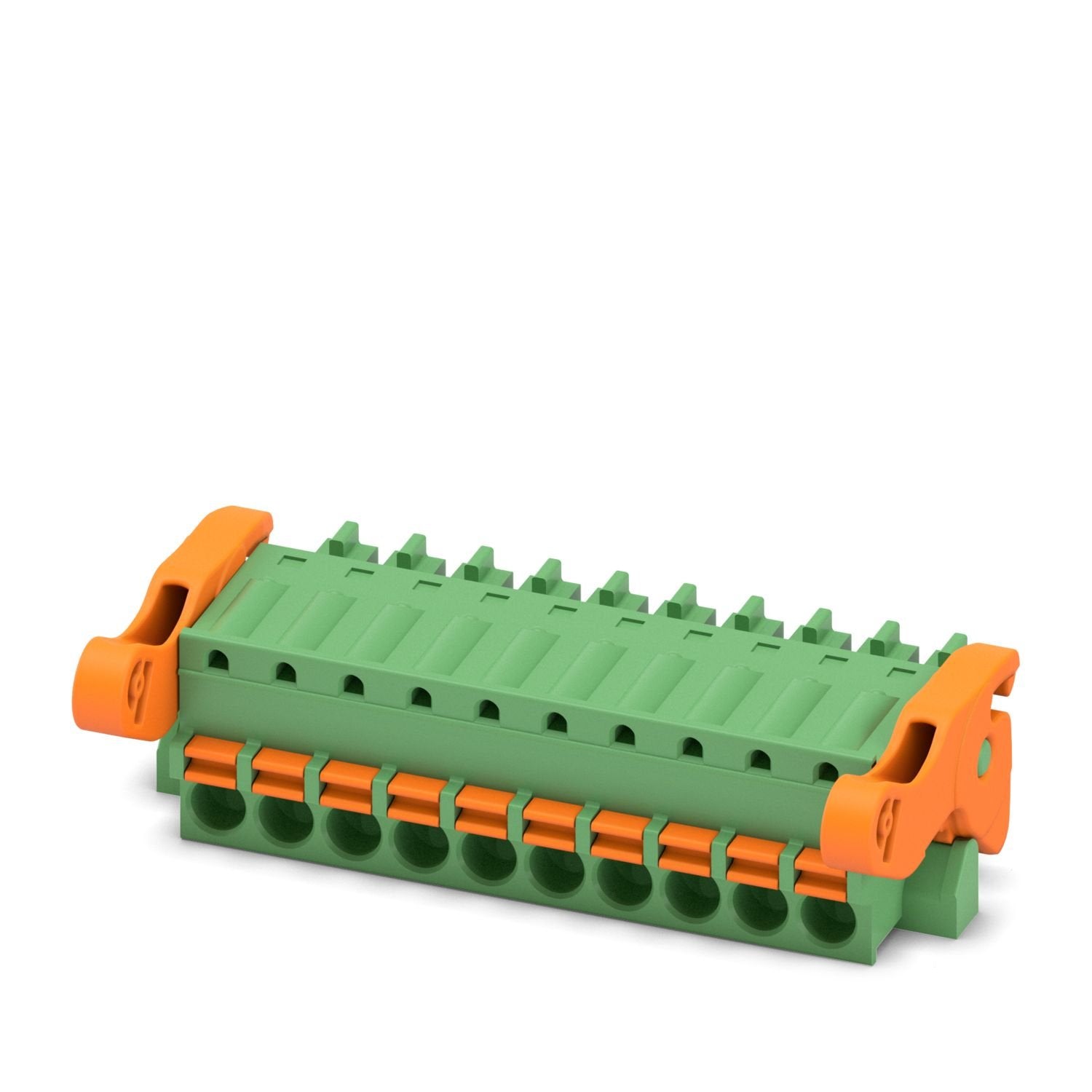 PCB connector, nominal cross section: 1.5 mm 2 , color: green, nominal current: 8 A, rated voltage (III/2): 160 V, contact surface: Sn, contact connection type: Socket, number of potentials: 10, number of rows: 1, number of positions: 10, number of connections: 10, product range: FK-MCP 1,5/..-ST-LR, pitch: 3.81 mm, connection method: Push-in spring connection, conductor/PCB connection direction: 0 °, plug-in system: COMBICON MC 1,5, locking: Lock-and-release locking system, mounting method: Lock & Release