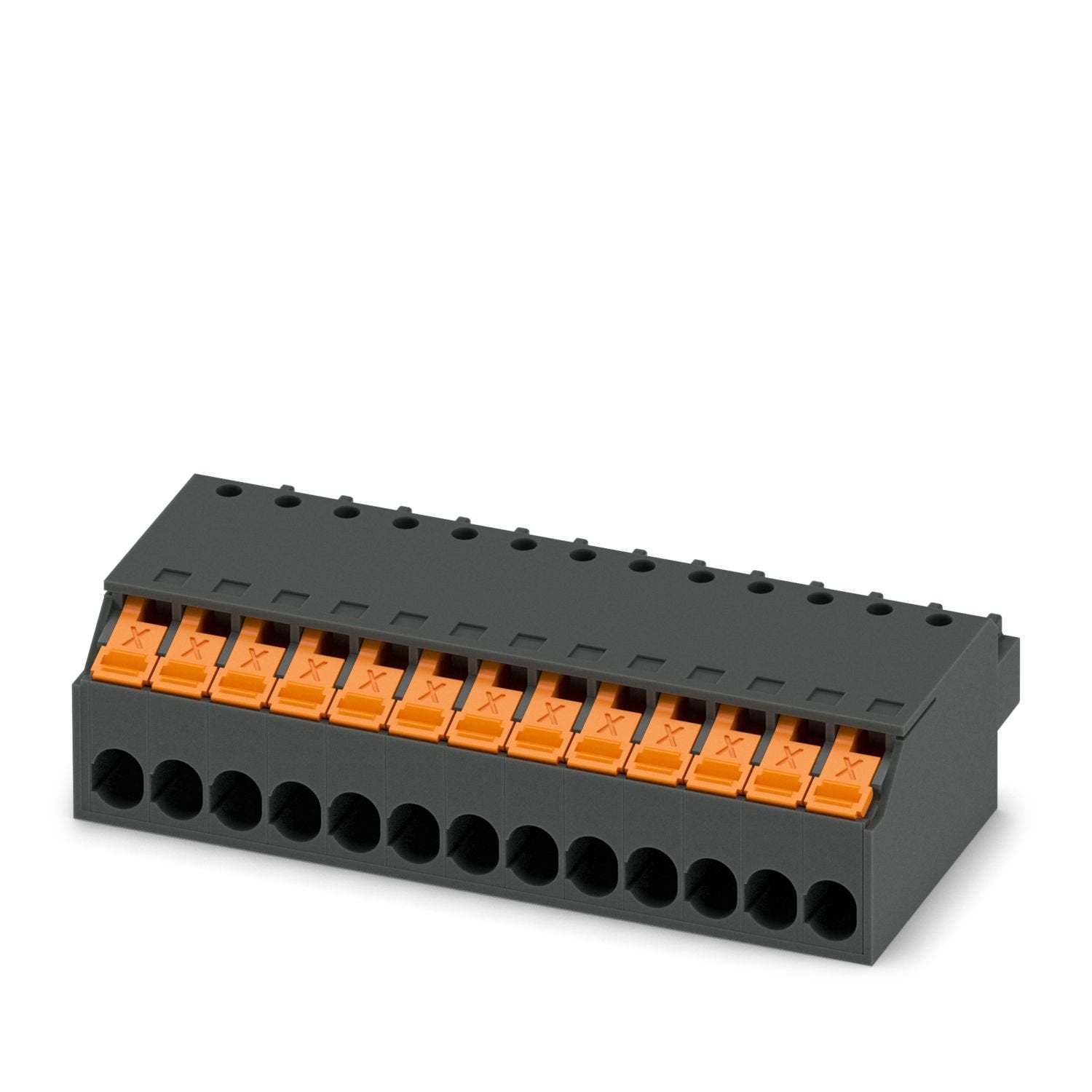 PCB connector, nominal cross section: 1.5 mm 2 , color: black, nominal current: 8 A, rated voltage (III/2): 160 V, contact surface: Sn, contact connection type: Socket, number of rows: 1, number of positions: 13, product range: XPC 1,5/..-ST, pitch: 3.5 mm, connection method: Push-X-connection, conductor/PCB connection direction: 0 °, locking clip: - without locking clip, plug-in system: COMBICON MC 1,5, locking: without, mounting method: without, type of packaging: packed in cardboard