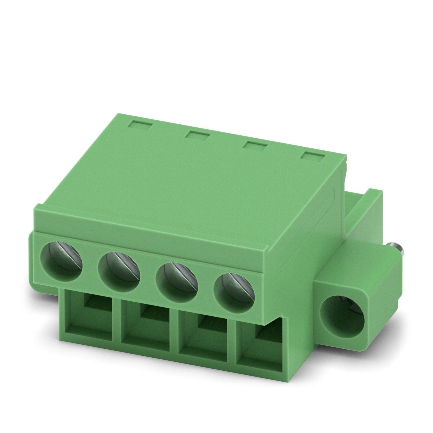 PCB connector, nominal cross section: 2.5 mm 2 , color: green, nominal current: 12 A, rated voltage (III/2): 320 V, contact surface: Sn, contact connection type: Socket, number of potentials: 4, number of rows: 1, number of positions: 4, number of connections: 4, product range: FRONT-MSTB 2,5/..-STF, pitch: 5 mm, connection method: Front screw connection, screw head form: L Slotted, conductor/PCB connection direction: 0 °, locking clip: - Locking clip, plug-in system: COMBICON MSTB 2,5, locking: Screw locki