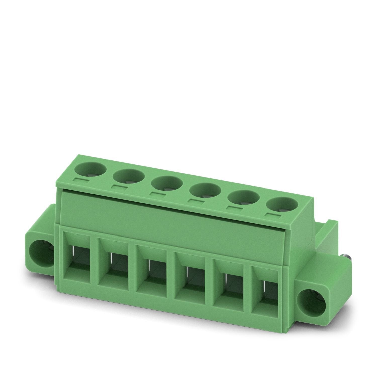PCB connector, nominal cross section: 2.5 mm 2 , color: green, nominal current: 12 A, rated voltage (III/2): 320 V, contact surface: Sn, contact connection type: Socket, number of potentials: 6, number of rows: 1, number of positions: 6, number of connections: 6, product range: MSTB 2,5/..-STF, pitch: 5.08 mm, connection method: Screw connection with tension sleeve, screw head form: L Slotted, conductor/PCB connection direction: 0 °, locking clip: - without locking clip, plug-in system: COMBICON MSTB 2,5, l