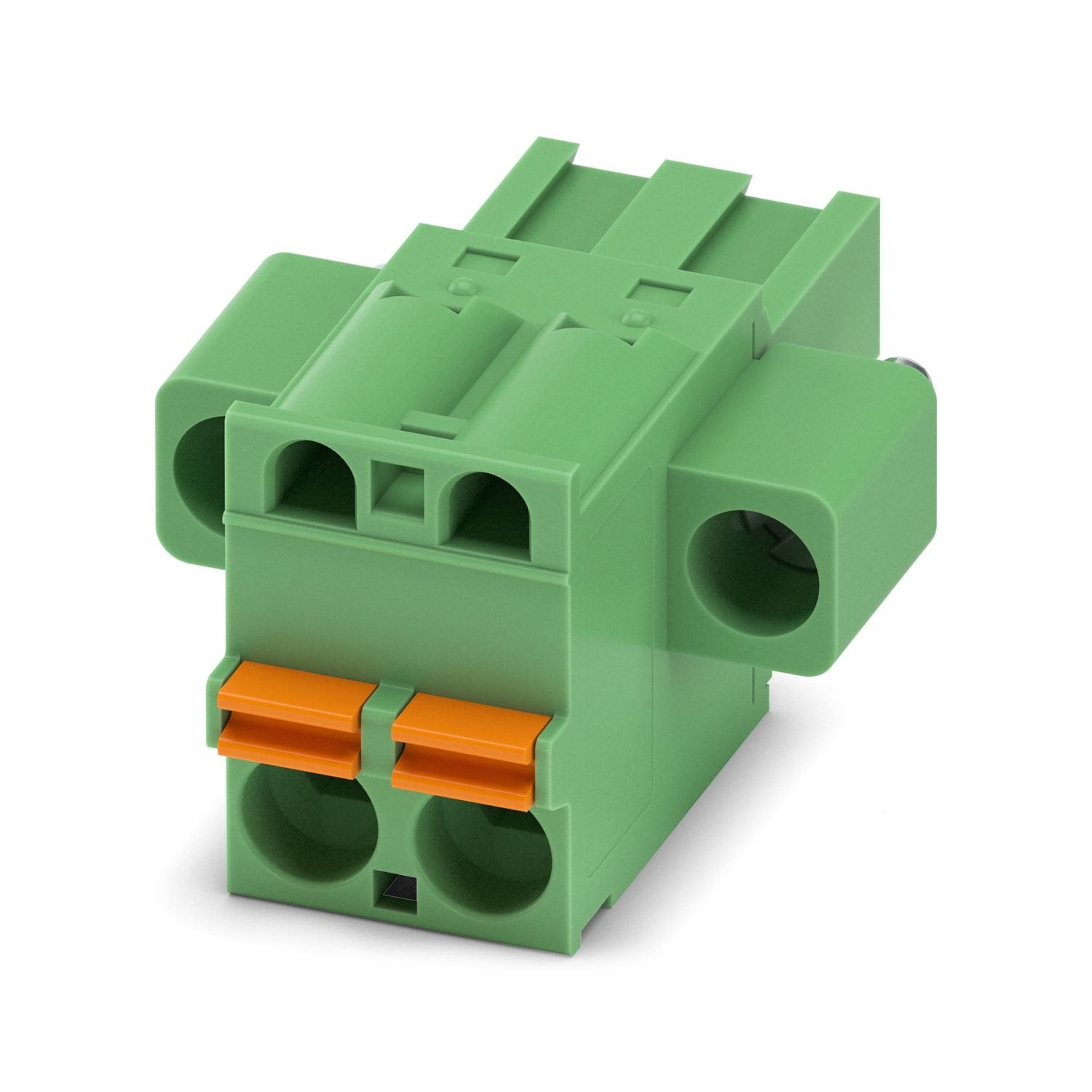 PCB connector, nominal cross section: 2.5 mm 2 , color: green, nominal current: 12 A, rated voltage (III/2): 320 V, contact surface: Sn, contact connection type: Socket, number of potentials: 2, number of rows: 1, number of positions: 2, number of connections: 2, product range: FKCT 2,5/..-STF, pitch: 5.08 mm, connection method: Push-in spring connection, conductor/PCB connection direction: 0 °, locking clip: - without locking clip, plug-in system: COMBICON MSTB 2,5, locking: Screw locking mechanism, mounti