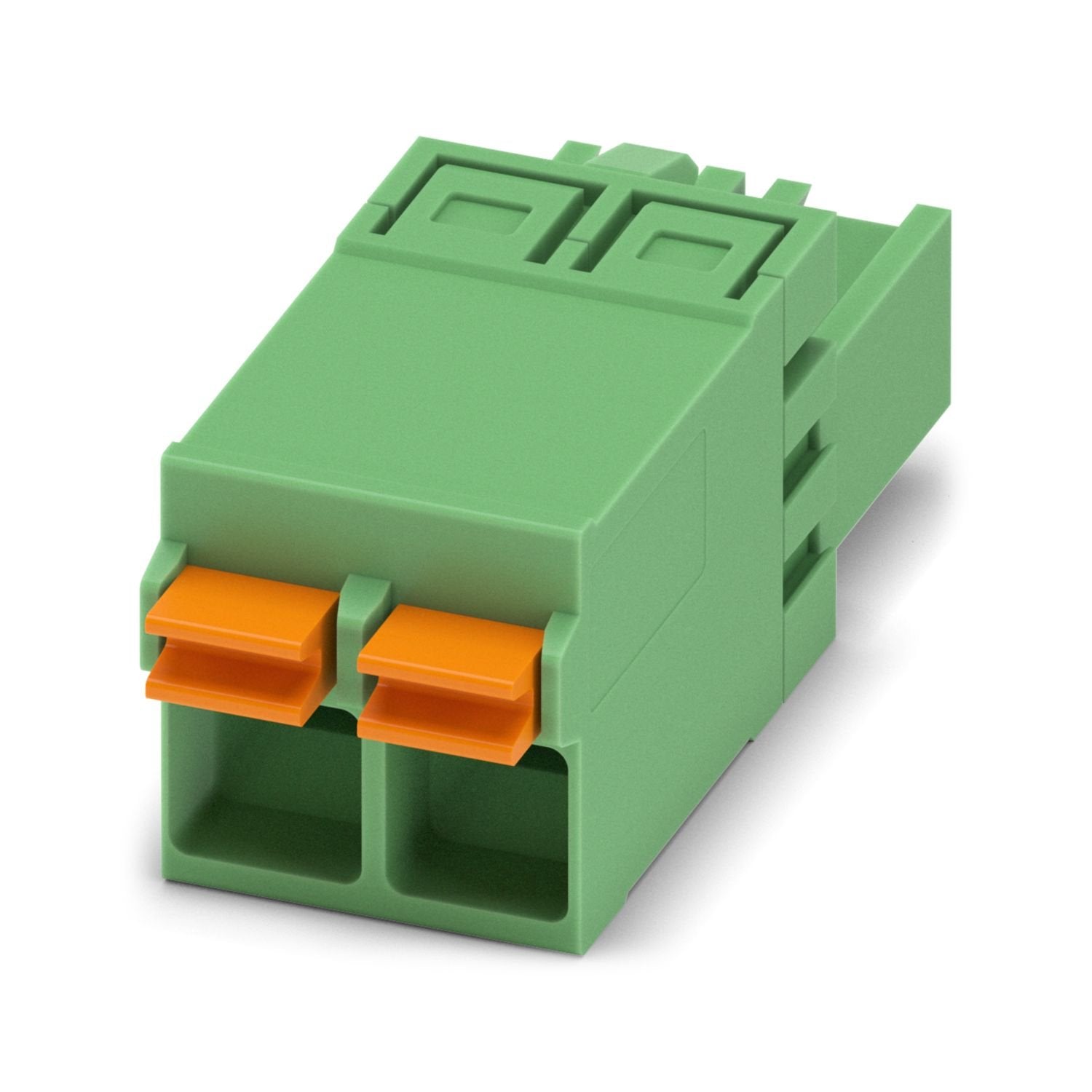 PCB connector, nominal cross section: 2.5 mm 2 , color: green, nominal current: 12 A, rated voltage (III/2): 320 V, contact surface: Sn, contact connection type: Socket, number of potentials: 2, number of rows: 1, number of positions: 2, number of connections: 2, product range: FKCN 2,5/..-ST, pitch: 5.08 mm, connection method: Push-in spring connection, conductor/PCB connection direction: 0 °, locking clip: - Locking clip, plug-in system: COMBICON MSTB 2,5, locking: without, mounting method: without, type