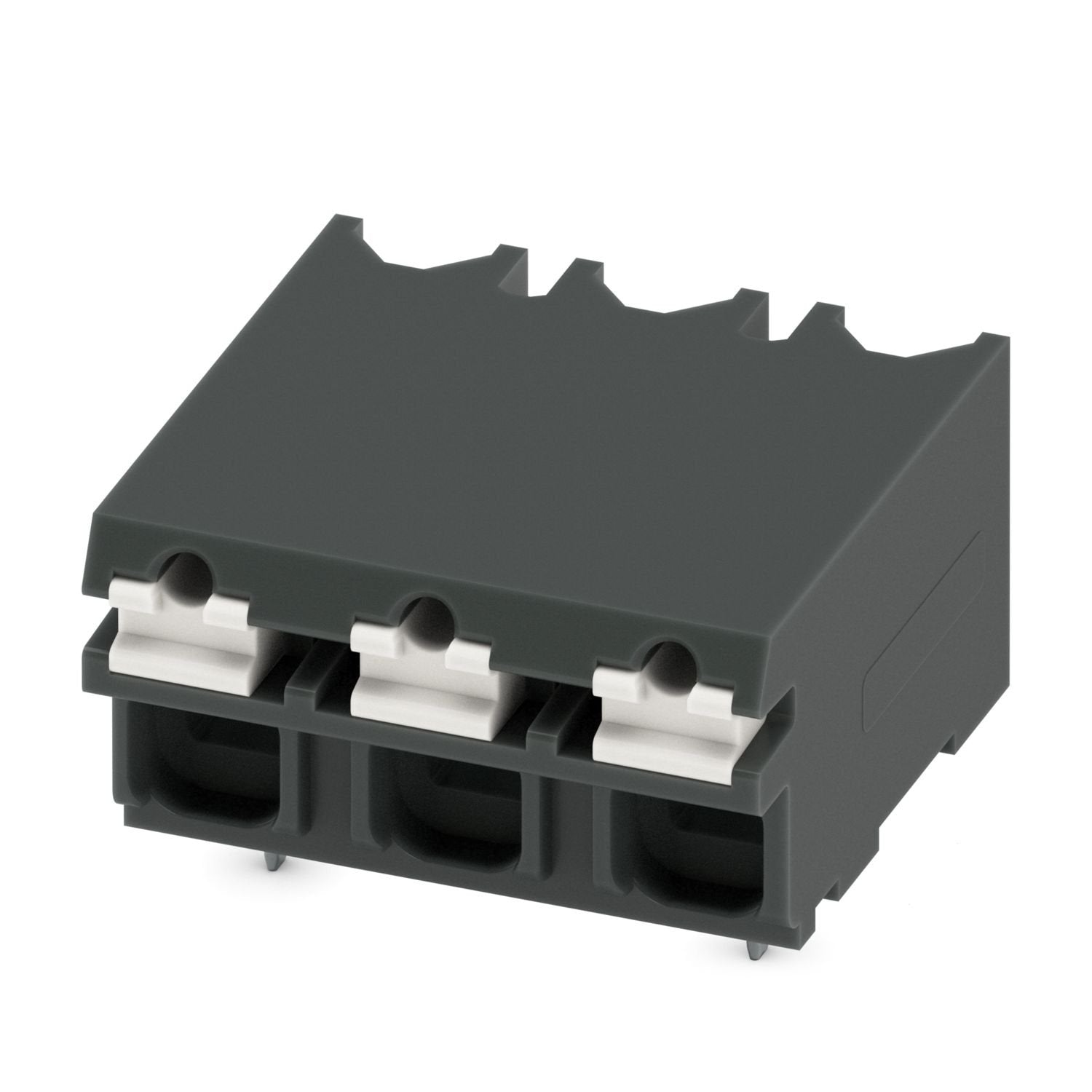 Printed circuit board terminal, nominal current: 17.5 A, rated voltage (III/2): 320 V, nominal cross section: 1.5 mm 2 , number of potentials: 3, number of rows: 1, number of positions per row: 3, product range: SPT 1,5/..-H-SMD, pitch: 5 mm, connection method: Push-in spring connection, mounting: SMD soldering, conductor/PCB connection direction: 0 °, color: black, Pin layout: Linear pad geometry, number of solder pins per potential: 1, type of packaging: 32 mm wide tape