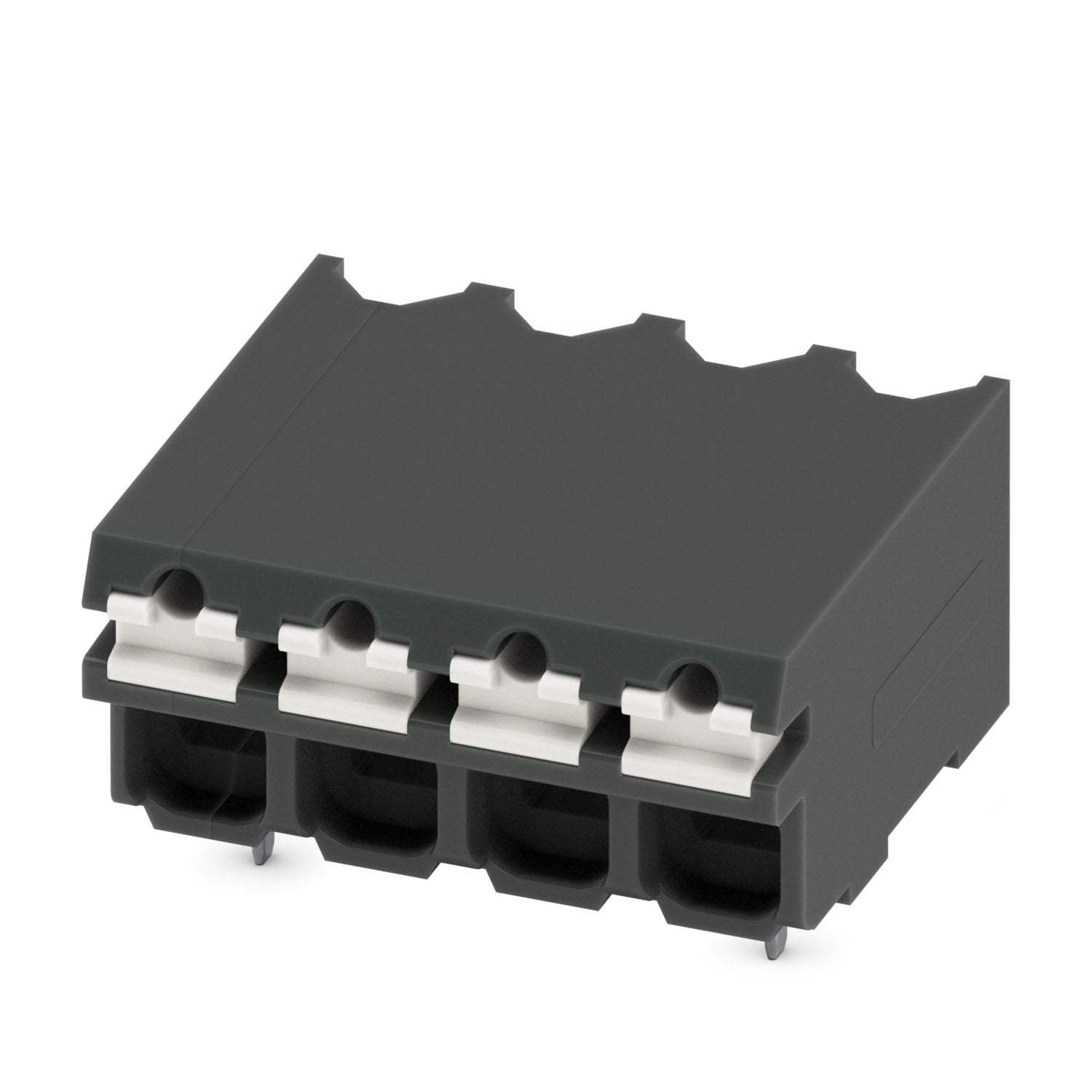 Printed circuit board terminal, nominal current: 17.5 A, rated voltage (III/2): 160 V, nominal cross section: 1.5 mm 2 , number of potentials: 4, number of rows: 1, number of positions per row: 4, product range: SPT 1,5/..-H-SMD, pitch: 3.81 mm, connection method: Push-in spring connection, mounting: SMD soldering, conductor/PCB connection direction: 0 °, color: black, Pin layout: Linear pad geometry, number of solder pins per potential: 1, type of packaging: 44 mm wide tape