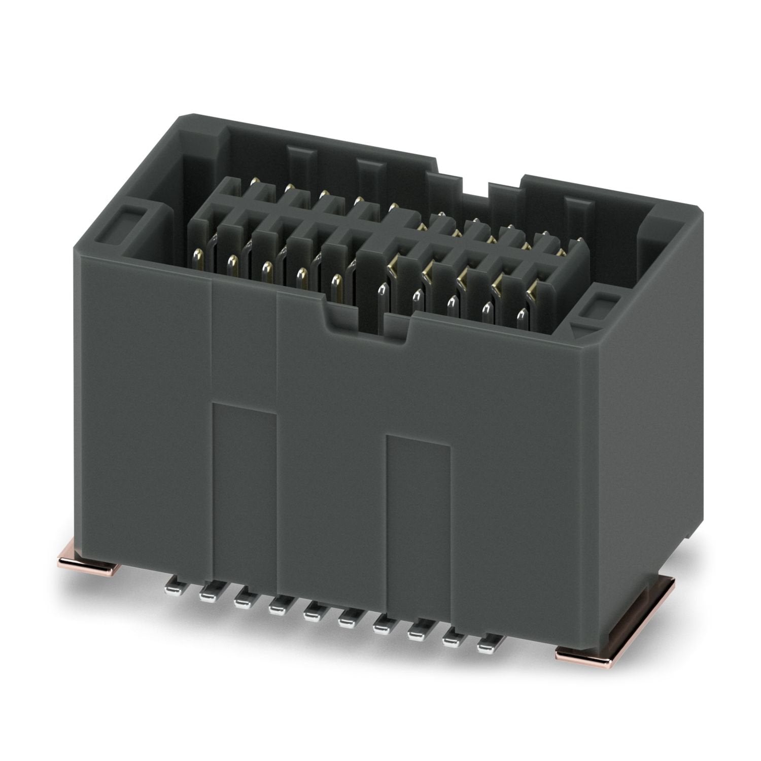 SMD female connector, nominal current: 1.7 A, test voltage: 500 V AC, number of positions: 20, pitch: 0.8 mm, color: black, contact surface: Au, contact connection type: Socket, mounting: SMD soldering