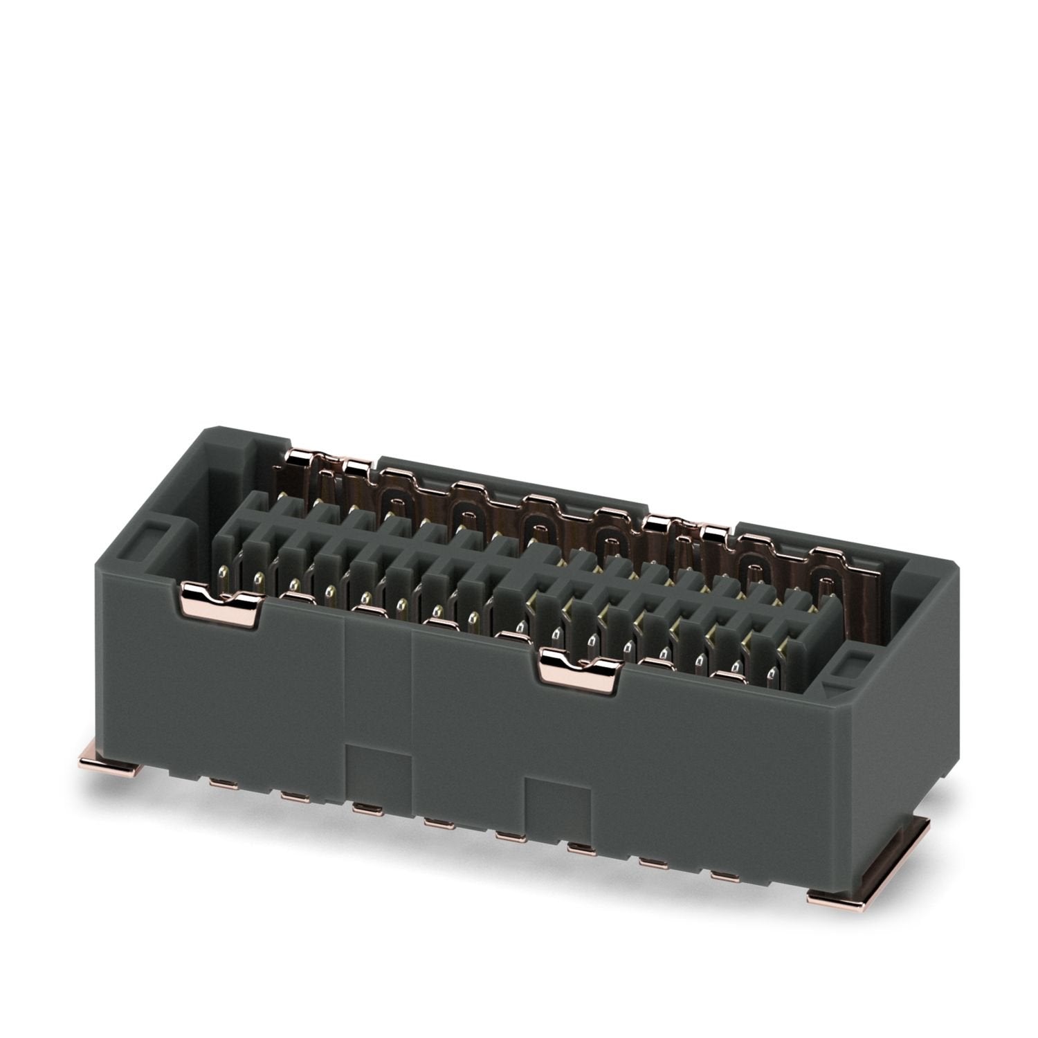 Shielded SMD female connector, nominal current: 1.7 A, test voltage: 500 V AC, number of positions: 32, pitch: 0.8 mm, color: black, contact surface: Au, contact connection type: Socket, mounting: SMD soldering