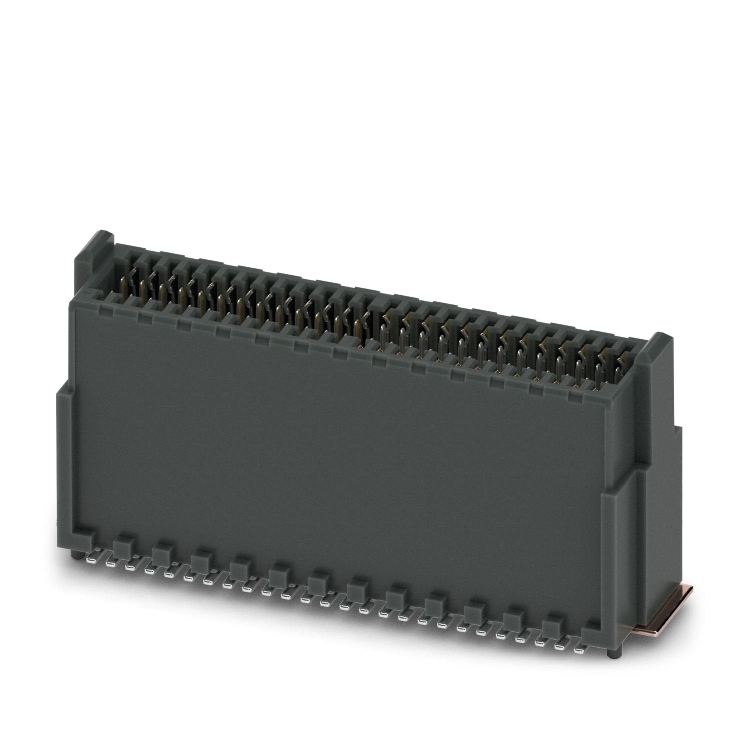SMD male connector, nominal current: 1.7 A, test voltage: 500 V AC, number of positions: 52, pitch: 0.8 mm, color: black, contact surface: Au, contact connection type: Pin, mounting: SMD soldering
