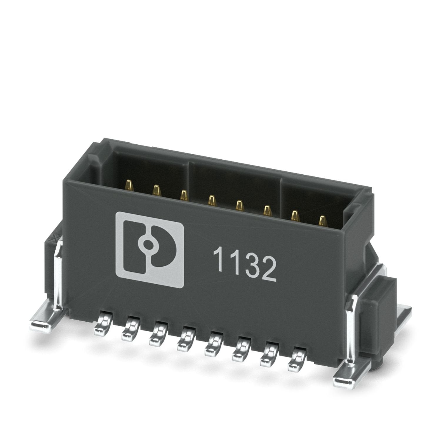 SMD male connector, nominal current: 2.2 A, test voltage: 840 V AC, number of positions: 16, pitch: 1.27 mm, color: black, contact surface: Au, contact connection type: Pin, mounting: SMD soldering