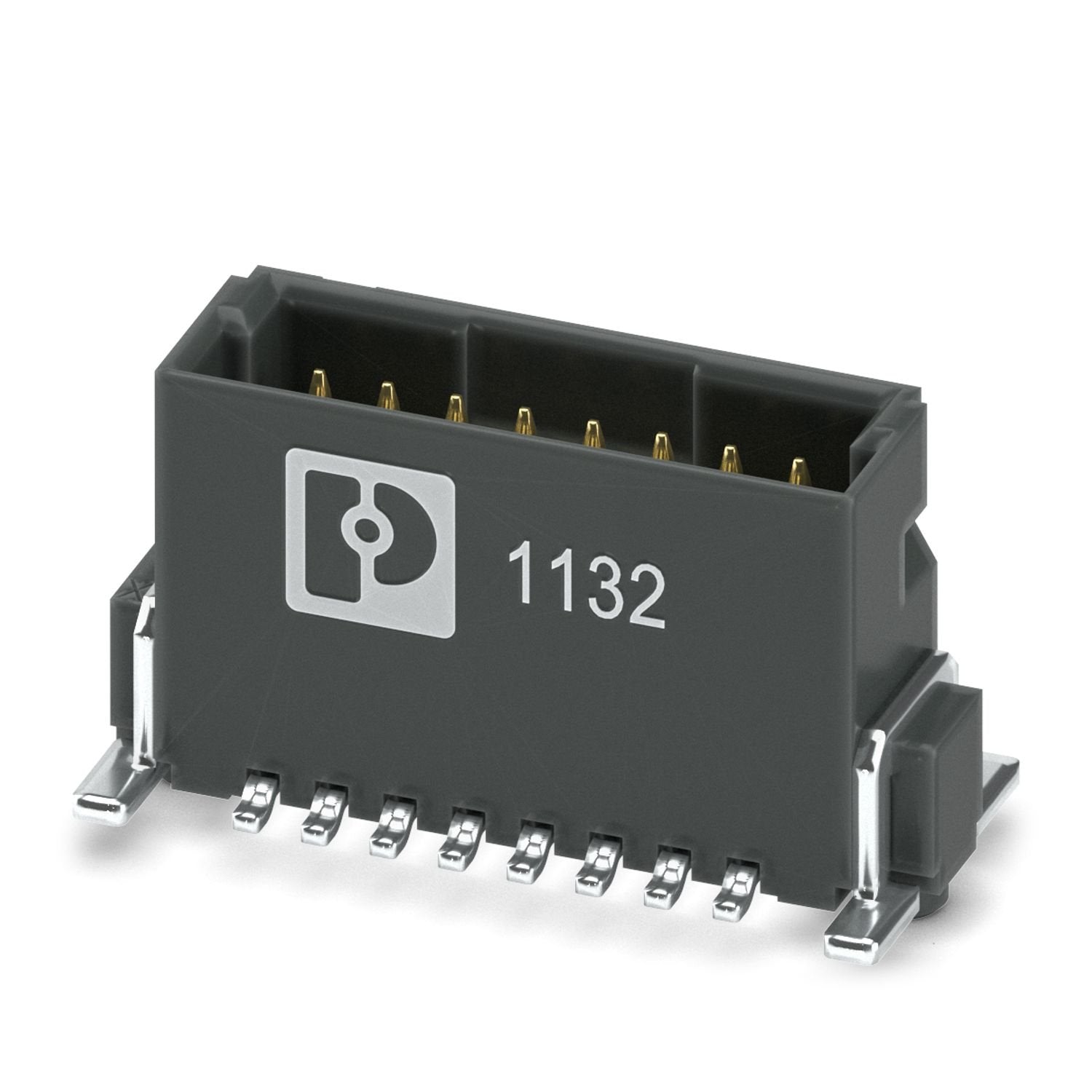 SMD male connector, nominal current: 2.2 A, test voltage: 840 V AC, number of positions: 16, pitch: 1.27 mm, color: black, contact surface: Au, contact connection type: Pin, mounting: SMD soldering