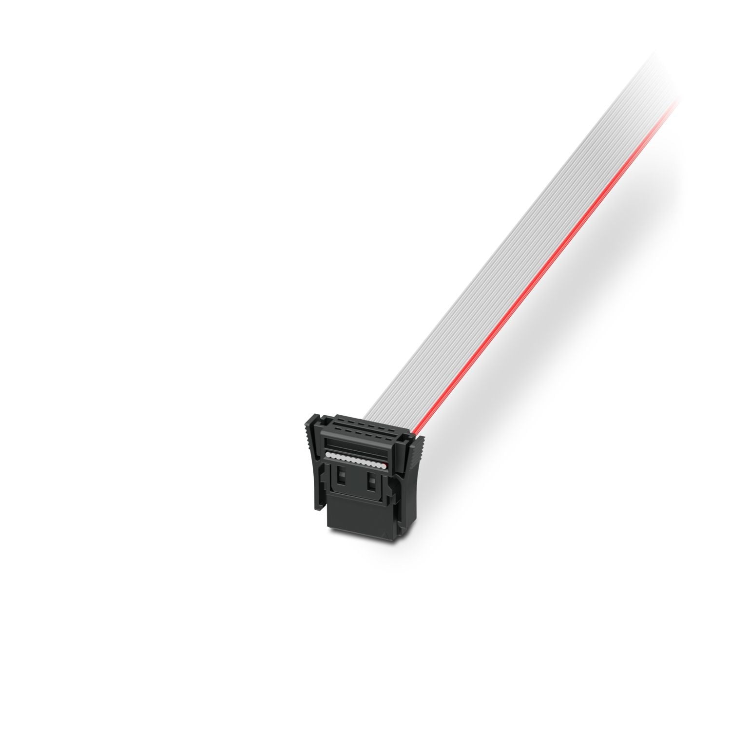 Assembled IDC female connector, rated current: 1.4 A, cable length: Free input (0.05 ... 0.95 m), Color: gray, Cable type:Flat cable, Flat cable. For preassembled samples, see the “Accessories” tab.
