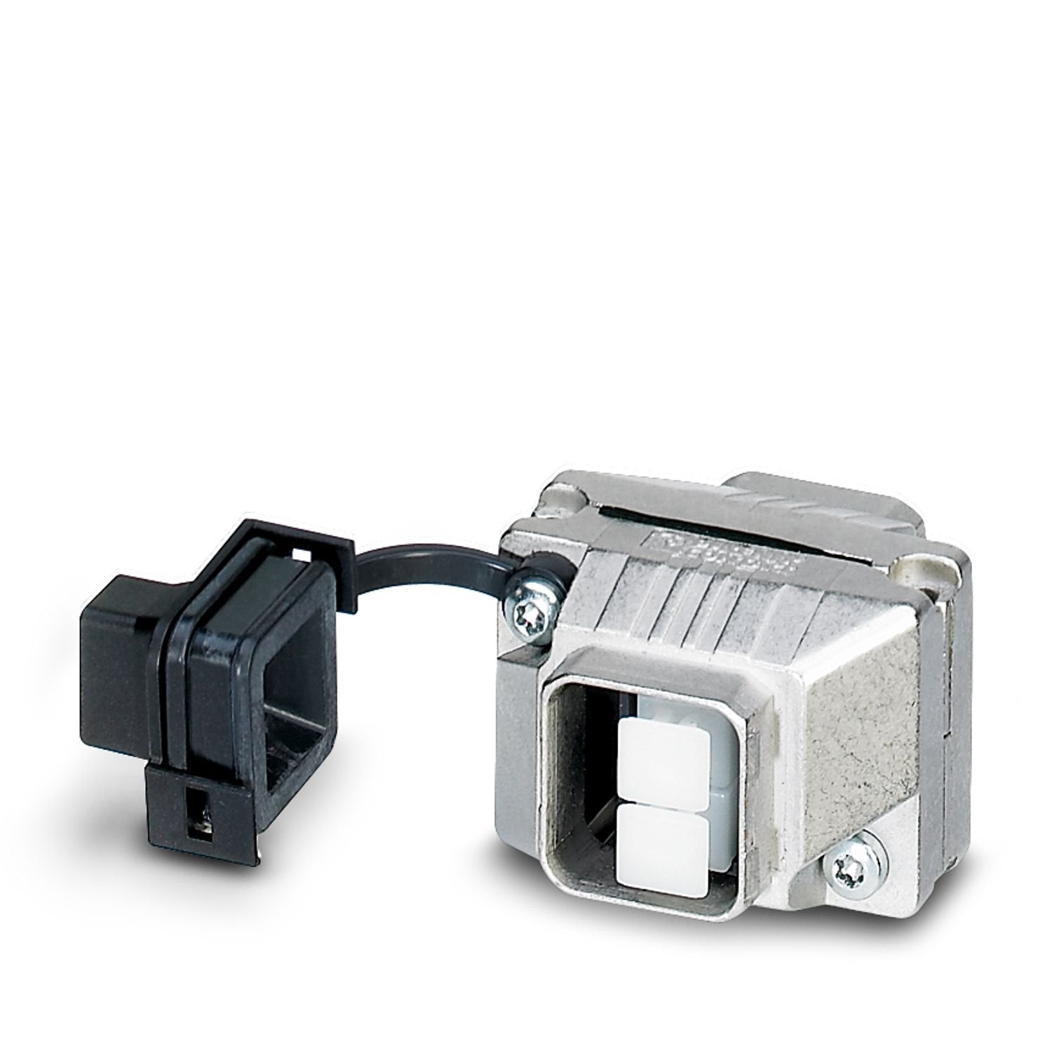SC-RJ push-pull coupling, IP65, metal, with protective cover, color: nickel-plated