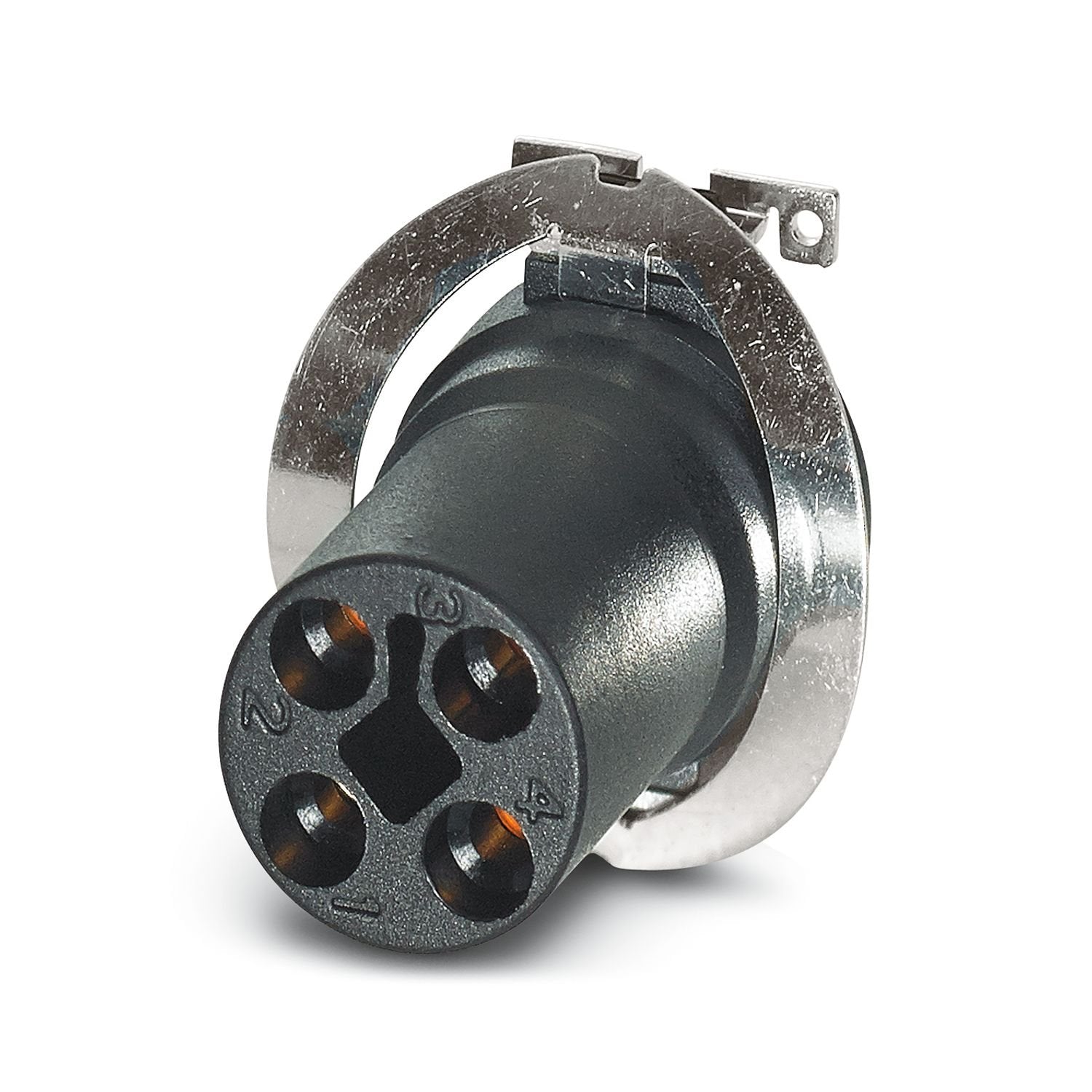 Contact carrier, Power, 4-position, Socket, straight, M12, T-coding, SMD reflow