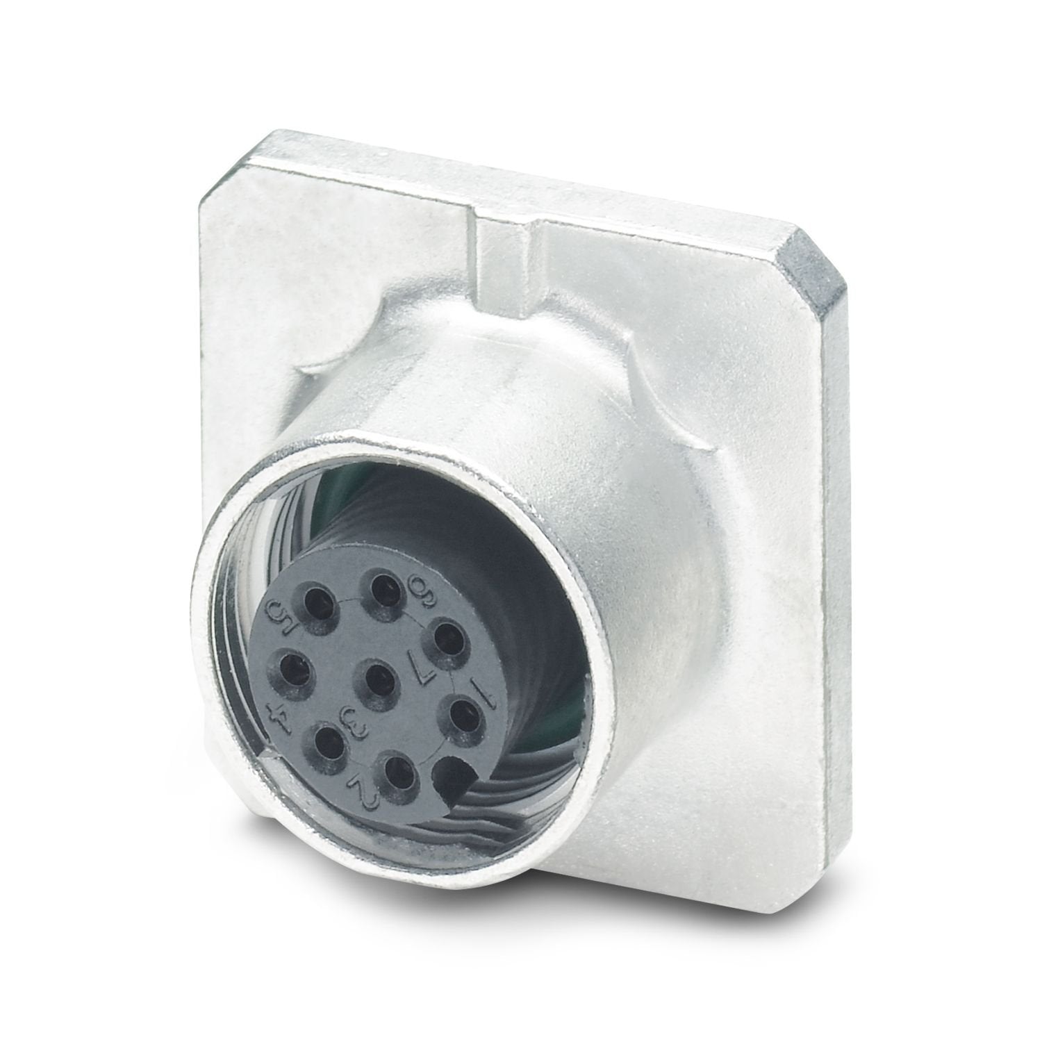 Device connector front mounting, Universal, 8-position, Socket, straight, M12-SPEEDCON, A-coding, Wave soldering, 0.25 mm 2