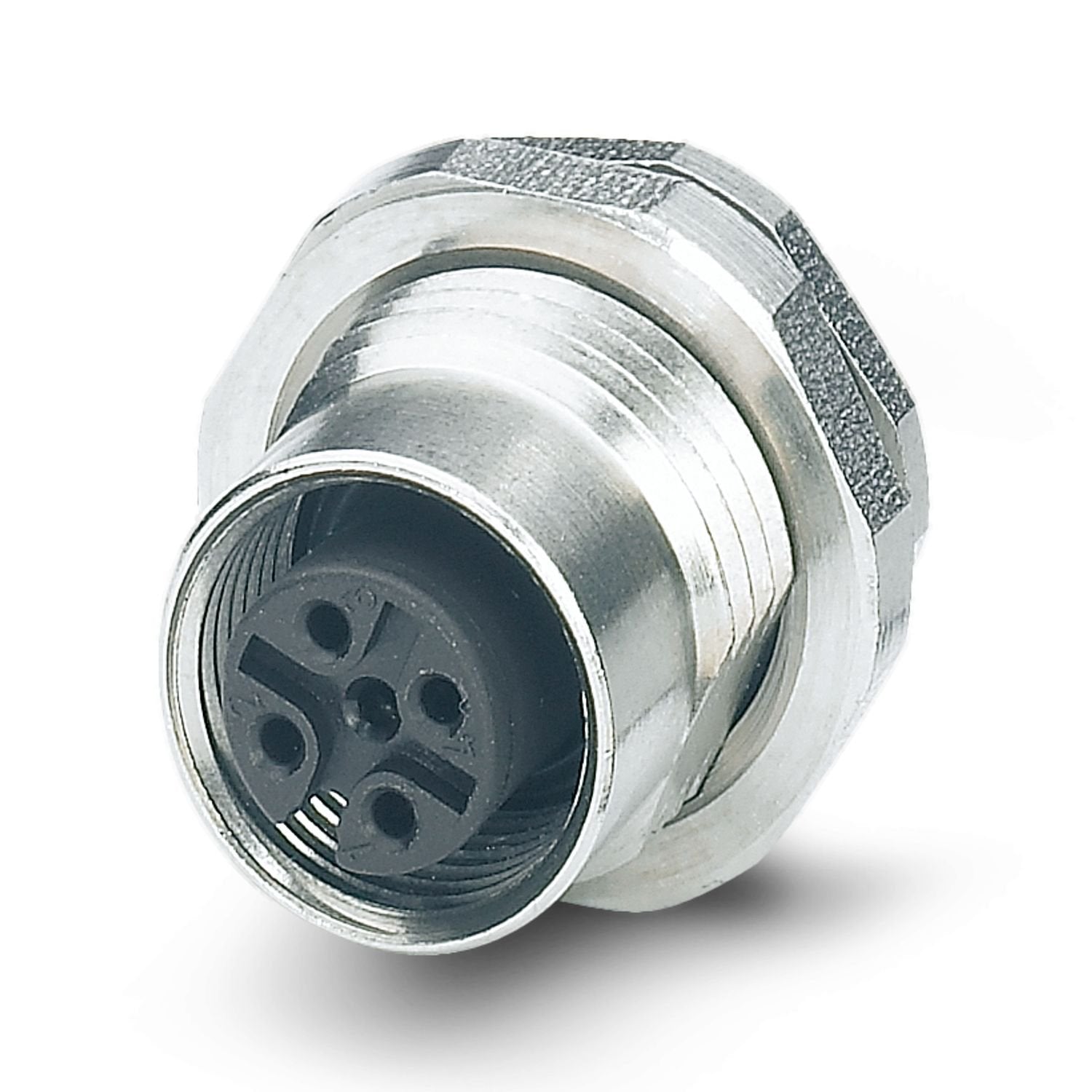 Device connector rear mounting, 5-position, Socket, straight, M12-Standard, A-coding, Wave soldering, this item is expected to be lead-free from Q1 2026 in accordance with RoHS II without exception 6c (Pb < 0.1%), a lead-free alternative is possible on request in advance