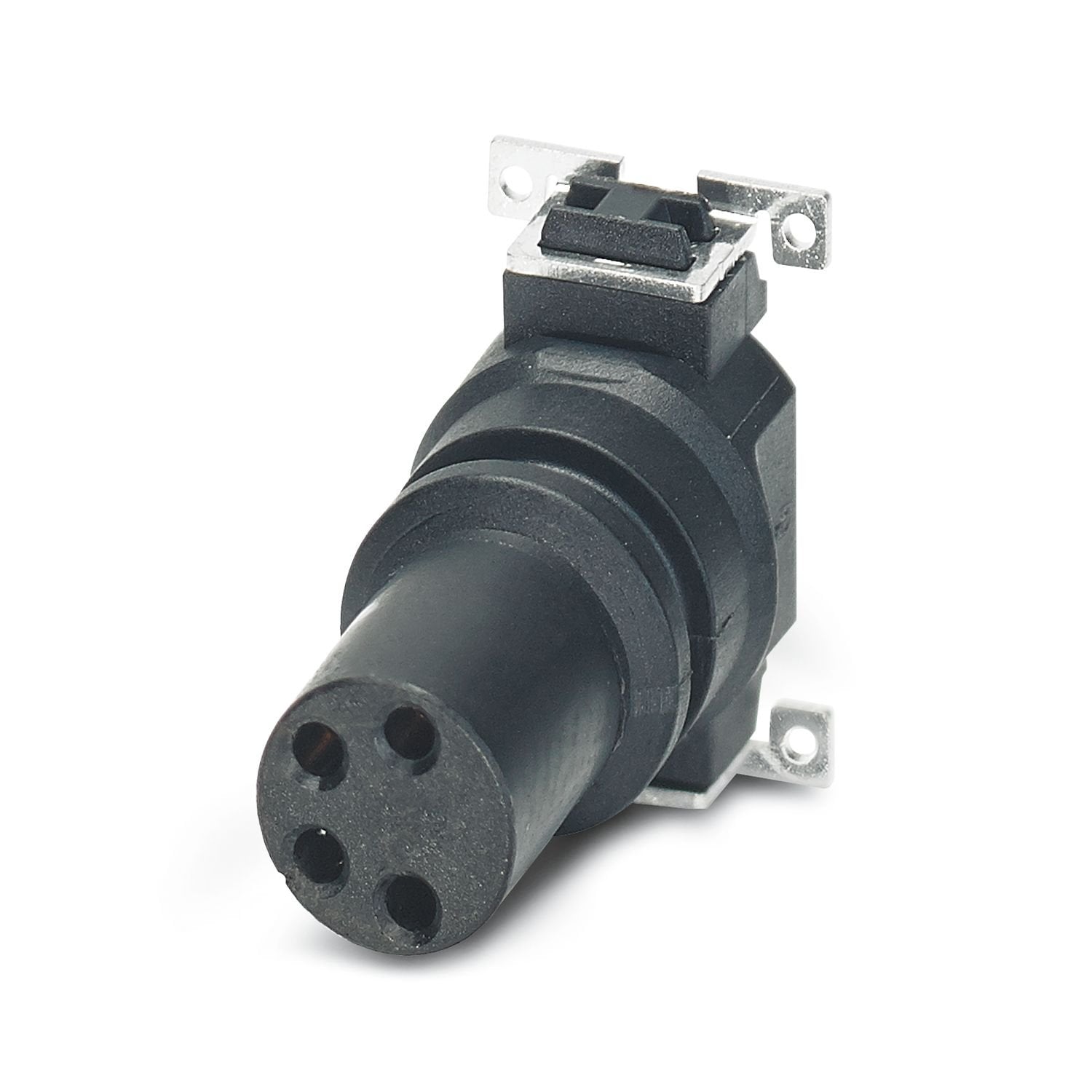 Contact carrier, 4-position, Socket, straight, M8, A-coding, SMD reflow, this item is expected to be lead-free from Q1 2027 in accordance with RoHS II without exception 6c (Pb < 0.1%), a lead-free alternative is possible on request in advance