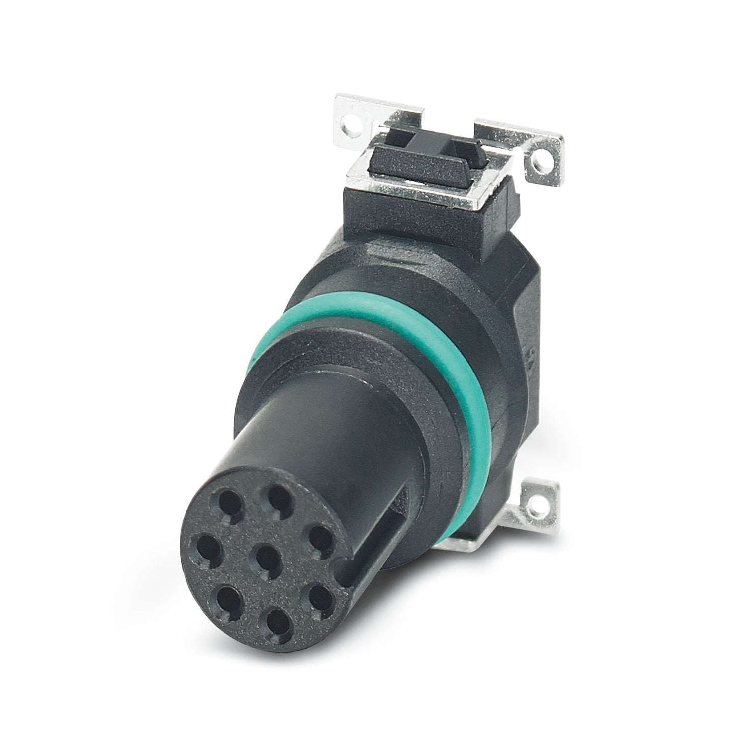 Contact carrier, 8-position, Socket, straight, M8, A-coding, SMD reflow, this item is expected to be lead-free from Q1 2027 in accordance with RoHS II without exception 6c (Pb < 0.1%), a lead-free alternative is possible on request in advance