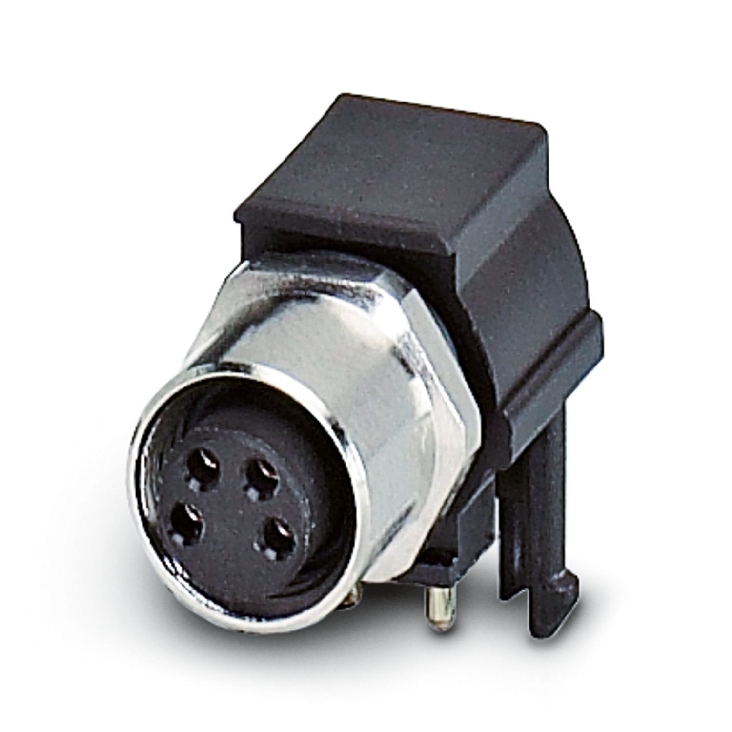 Device connector rear mounting, 4-position, Socket, straight, M8, A-coding, Wave soldering