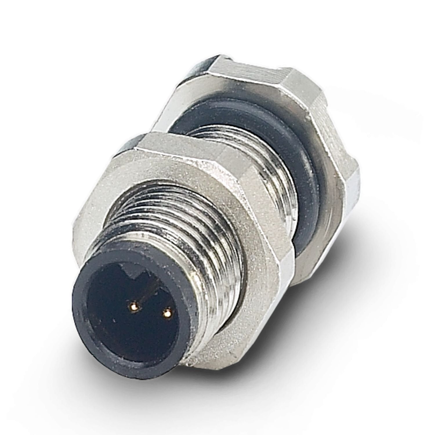 Device connector rear mounting, 3-position, Pin, straight, M5, A-coding, Wave soldering
