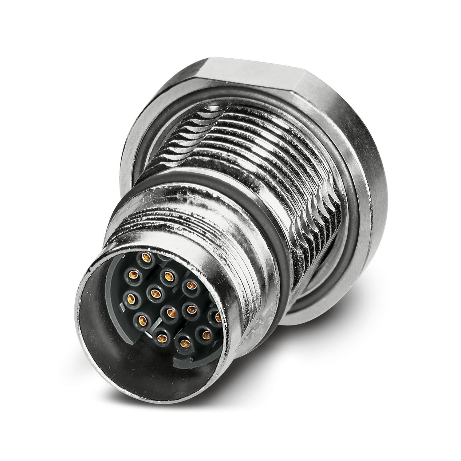 Device connector rear mounting, straight, for standard and SPEEDCON interlock, M17, number of positions: 8, contact connection type: Socket, Axial O-ring, shielded: yes, number of positions: 8, connection method: Crimp connection, series: ST, This product is in the process of being discontinued. This product must no longer be considered for new projects. Please contact your sales representative for alternatives.